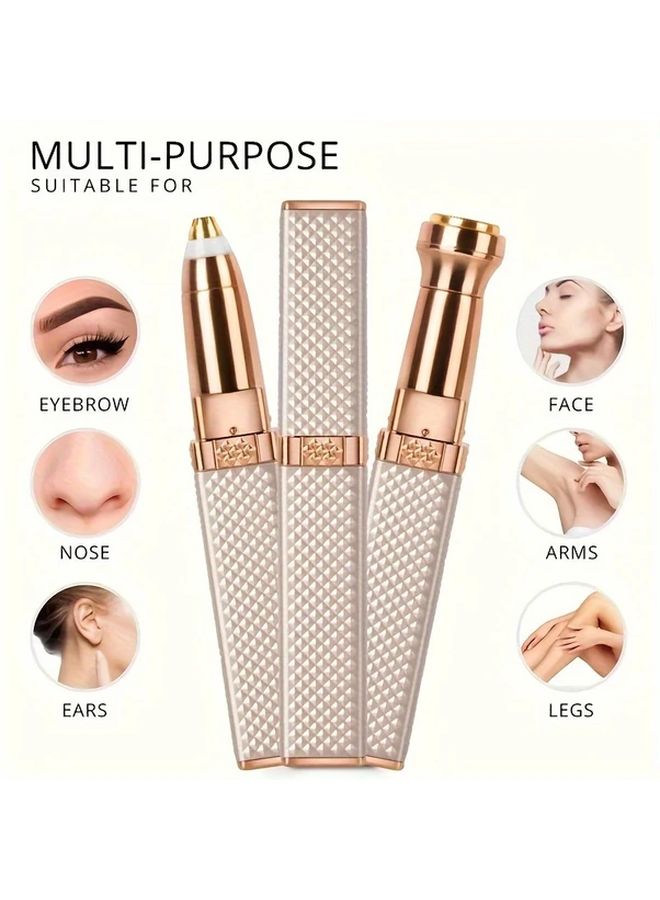 Pink Upgrade USB Rechargeable Hair Removal Trimmer For Women Face Legs Arms Nose - Image 3